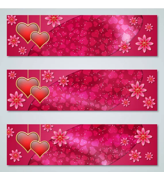 Aftelkalender Voor Valentijnsdag Vector Banners Templates Collectie — Stockvector