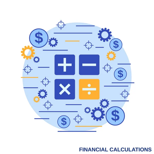 Financial Calculation Flat Design Style Vector Concept Illustration — Stock Vector