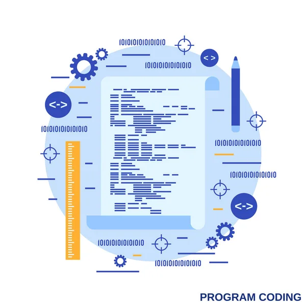 Kódování Programů Vývoj Aplikací Optimalizace Algoritmu Vektorová Koncepce Plochého Designu — Stockový vektor