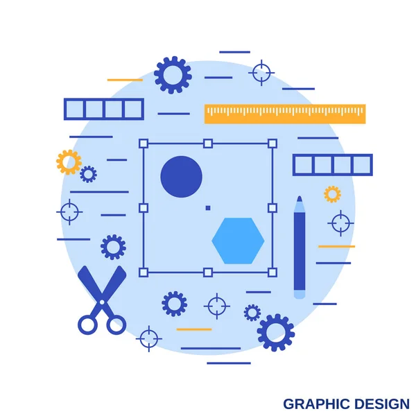 Ilustrasi Konsep Vektor Gaya Desain Datar Rancangan Grafis - Stok Vektor