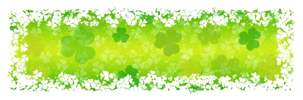 Sint Patrick Day Vector Banner Sjabloon Groene Wazige Achtergrond Met — Stockvector