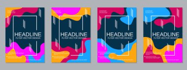 Modern iş broşürü, broşür, vektör tasarım şablonları koleksiyonu. A4 biçimi