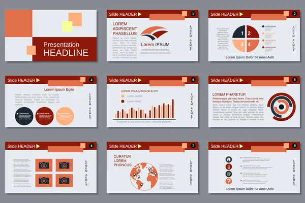 Profesjonalna Prezentacja Biznesowa Pokaz Slajdów Elementy Infograficzne Raport Roczny Projekt — Wektor stockowy