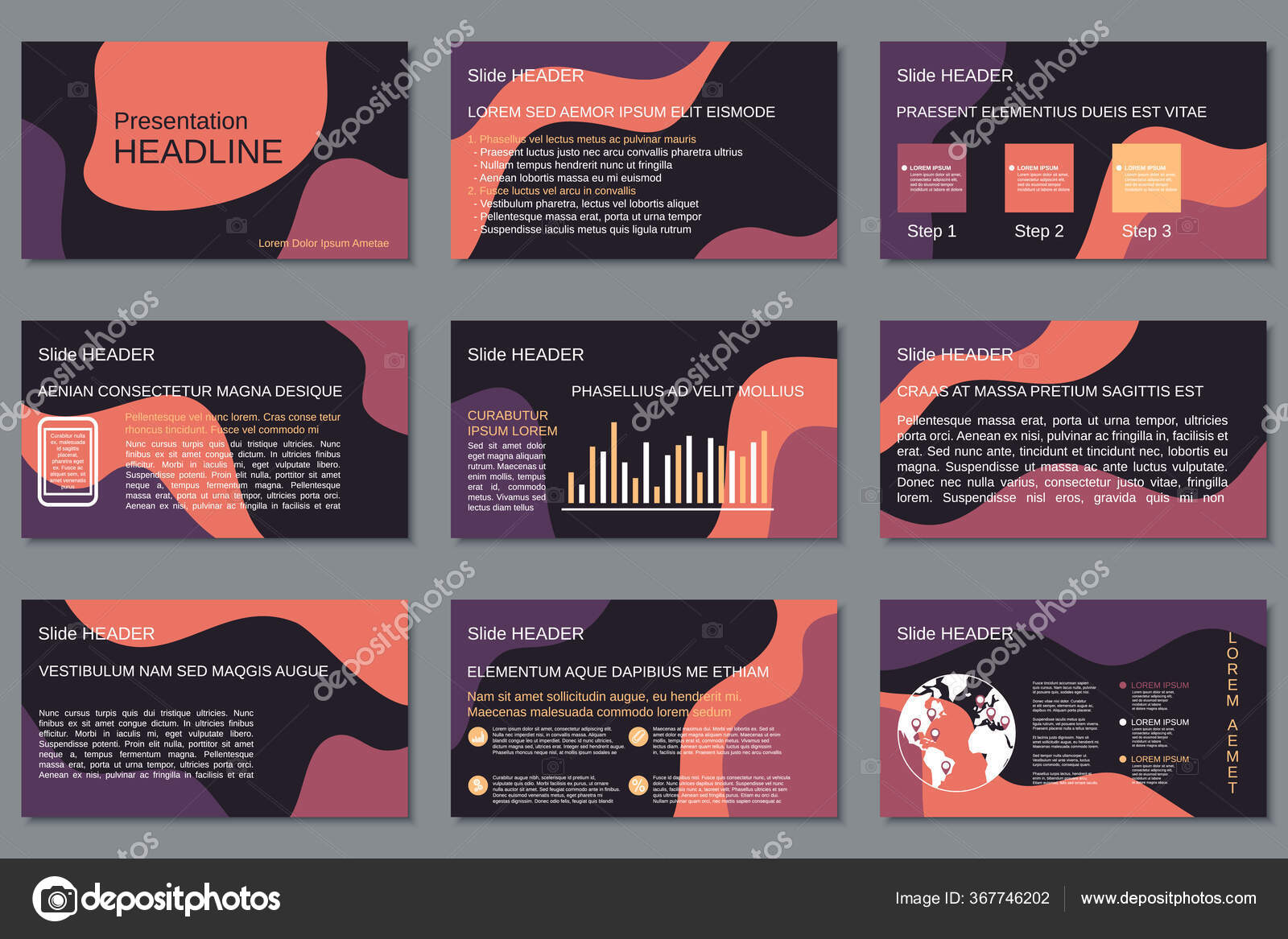 Professional Business Presentation Slide Show Infographic Elements
