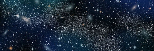 Fond Vectoriel Ciel Nocturne Avec Étoiles Galaxies — Image vectorielle