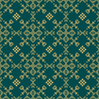 Soyut geometrik sarı-yeşil noktasız vektör deseni