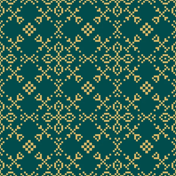 概要幾何学的黄緑色シームレスベクトルパターン — ストックベクタ