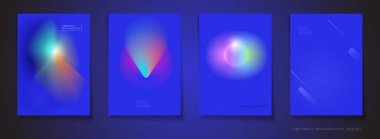 Vektör soyut arka plan kümesi, Kompozisyon renkli sıvı soyutlama, arka planlar için holografik ve degrade renk tasarımı. Afiş, poster, duvar kağıdı, el ilanı, broşür için düzen şablonu