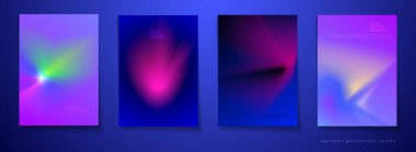 Vektör soyut arka plan kümesi, Kompozisyon renkli sıvı soyutlama, arka planlar için holografik ve degrade renk tasarımı. Afiş, poster, duvar kağıdı, el ilanı, broşür için düzen şablonu