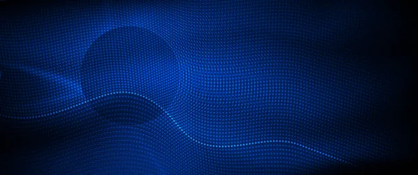 ベクトルイラスト濃い青の背景に滑らかな線 ハイテクデジタル技術の概念 概要未来的で光沢のある線の背景 — ストックベクタ