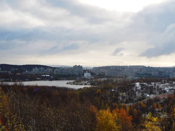 Tundra bosque en la nieve hermosa — Foto de Stock