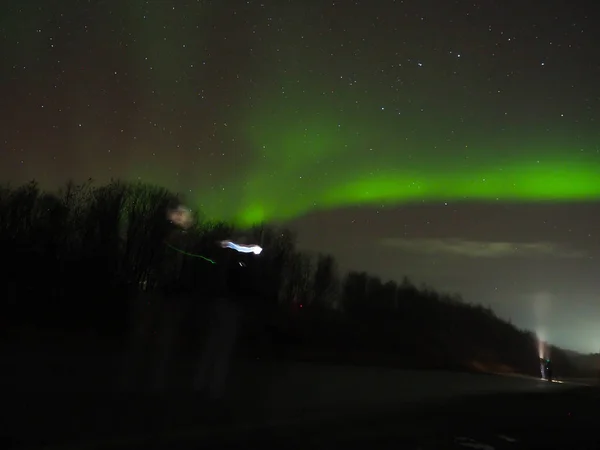 Prachtig noorderlicht aan de hemel — Stockfoto