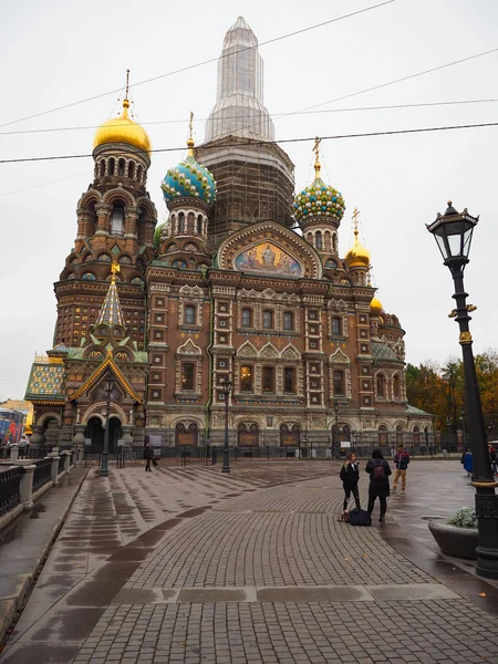 Church of the Savior on Spilled Blood During maintenance it is a — Stock Photo, Image