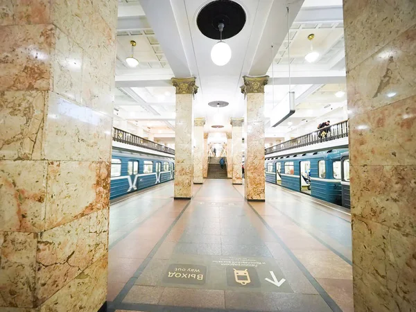 Stanice Metra Moskvě Krásná Architektura Která Známá Jako Palác Lidí — Stock fotografie