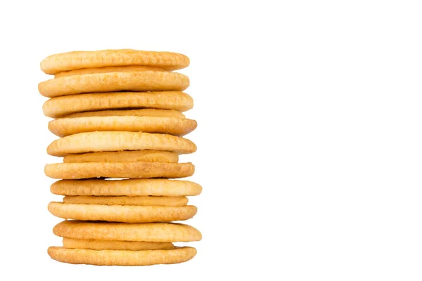 Cracker Frischkäse isoliert auf weißem Hintergrund. — Stockfoto