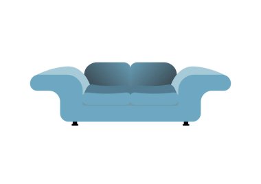 Koltuk, ev içi mobilyalar, beyaz arka planda izole edilmiş oturma odası - vektör illüstrasyonu