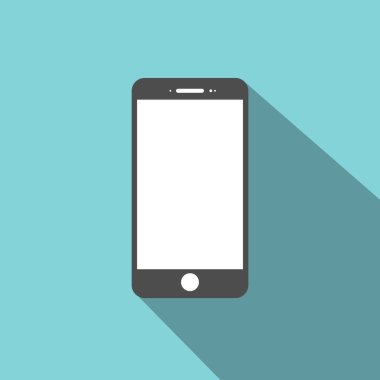 Web için akıllı telefon simgesi düz tasarım. Vektör illüstrasyonu