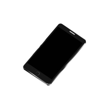Beyaz arka planda gerçekçi bir akıllı telefon modeli. Vektör illüstrasyonu