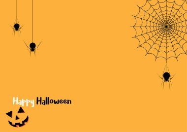 Mutlu Cadılar Bayramı örümcek ağı ve tebrik kartı örümcekleri 