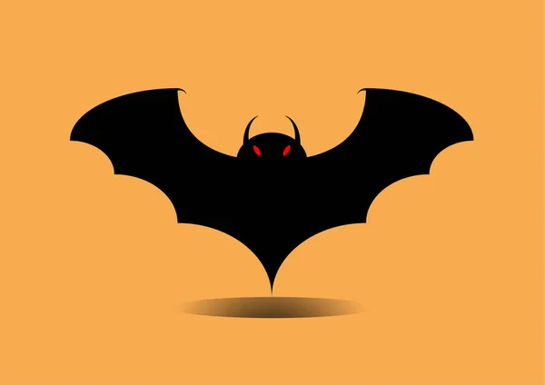 Ícone de morcego preto Halloween. Ilustração vetorial. Símbolo de Halloween . — Vetor de Stock