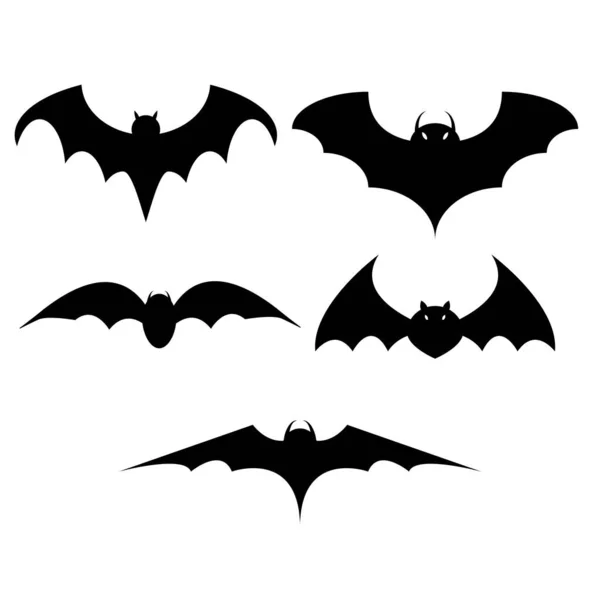 Ícone Morcego Preto Halloween Ilustração Vetorial Símbolo Halloween — Vetor de Stock