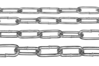 Beyaz arka plan üzerinde izole paslanmaz zincir.