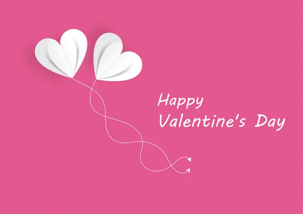 Corazón para el día de San Valentín sobre fondo rosado.14 febrero . — Archivo Imágenes Vectoriales