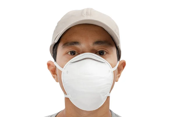 Κοντινό Πλάνο Του Νεαρού Άνδρα Που Φοράει Προστατευτική Μάσκα Προσώπου — Φωτογραφία Αρχείου