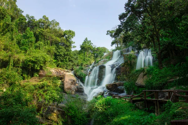 Mae Klang Vattenfall Doi Inthanon Chiangmai Thailand Vackert Vattenfall Landskap — Stockfoto