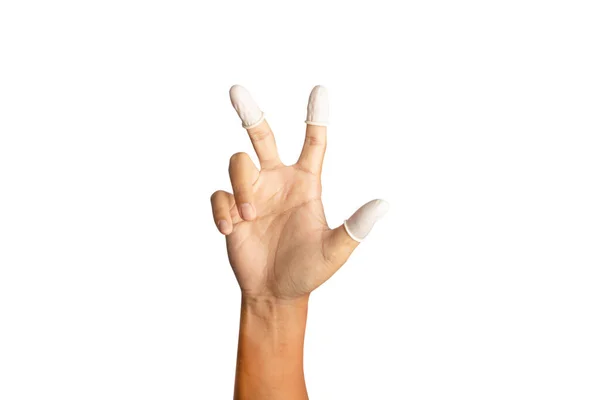 Пальцы Пальцах Предотвратить Отпечатки Пальцев Пальце Прикоснулся Кусок Обрезка Тростника — стоковое фото