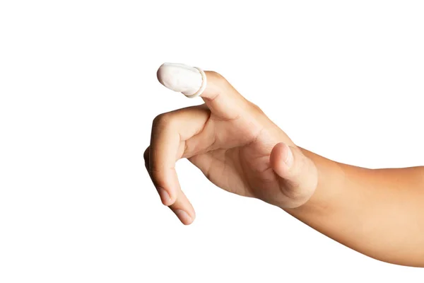 Finger Cots Fingers Help Prevent Fingerprints Finger Touched Piece Clipping — Stock Photo, Image