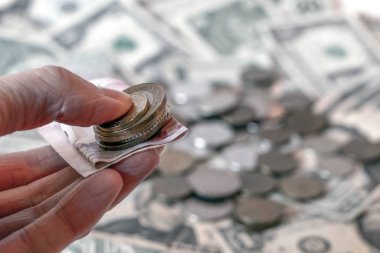 Türk lirası Amerikan doları yasağına karşı bozuk para ve banknotları deneyin