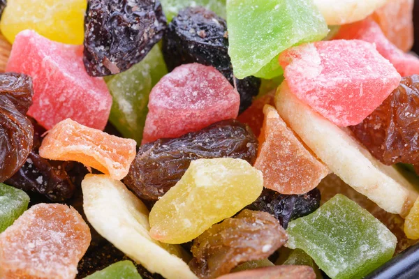Makro çeşitli renkli kuru meyve