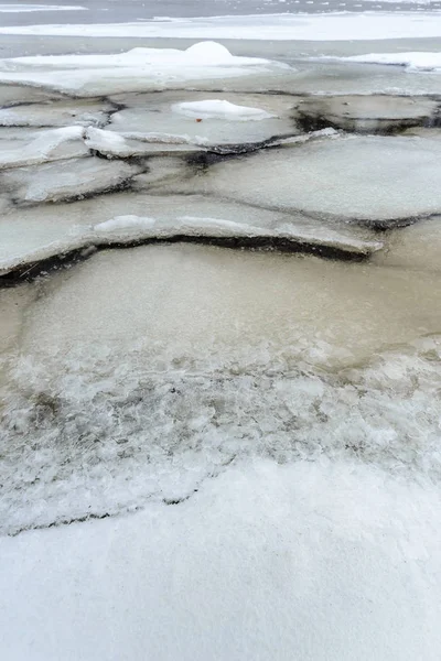 Зимой Днепре Киеве Украина Текстура Льда Снег Замерзают — стоковое фото