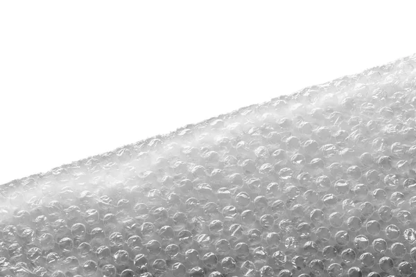 用于安全包装的气泡包装材料 在白色背景下被隔离 抽象纹理 — 图库照片