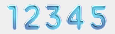 Blue gradient foil balloon numbers
