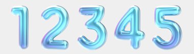 Blue gradient foil balloon numbers