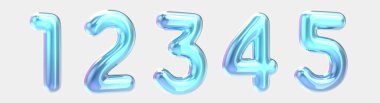 Blue gradient foil balloon numbers