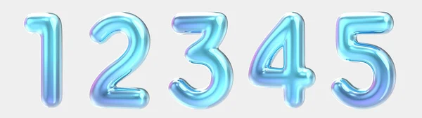 Blue gradient foil balloon numbers — ストック写真