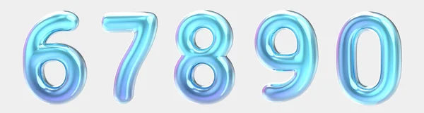 Blue gradient foil balloon numbers — Stok fotoğraf
