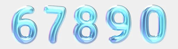 Blue gradient foil balloon numbers — ストック写真