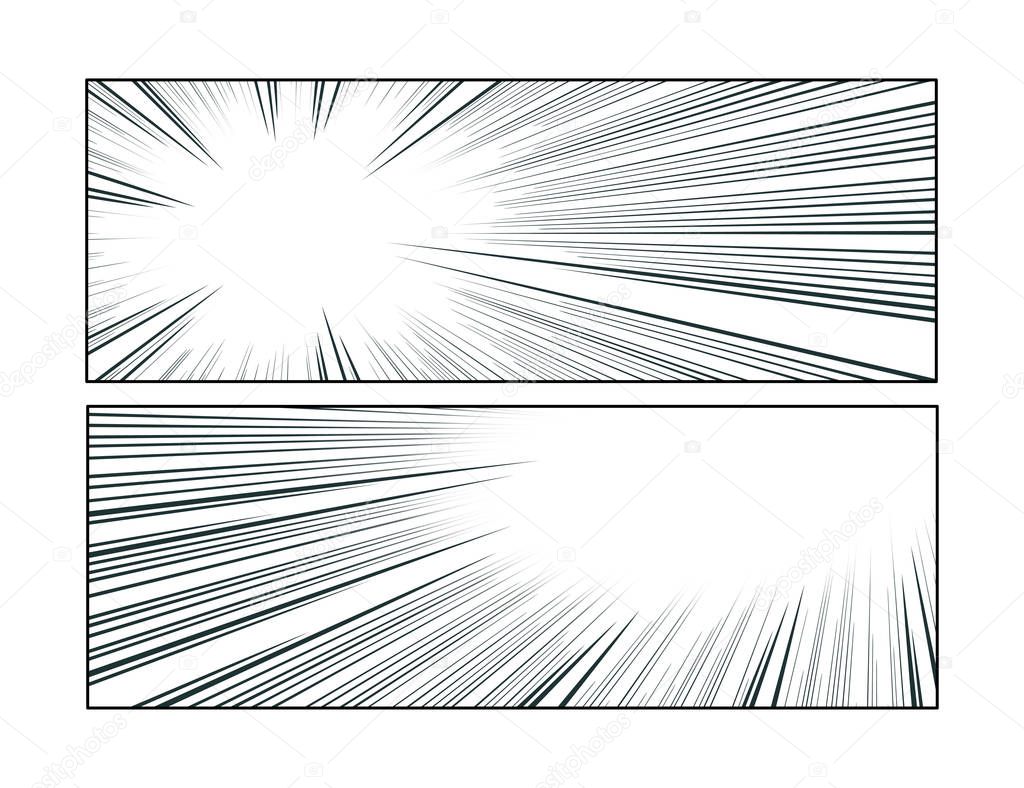 Manga radial speed lines set