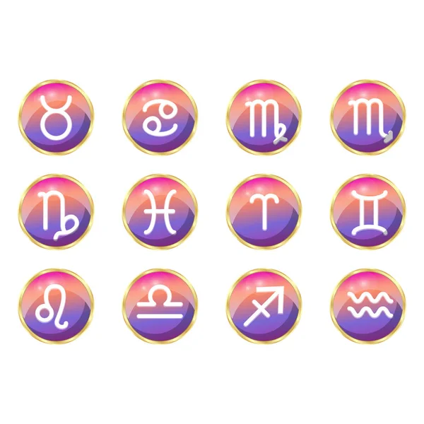 Vektor Set Von Symbolen Für Eine Website Zum Thema Astrologie — Stockvektor