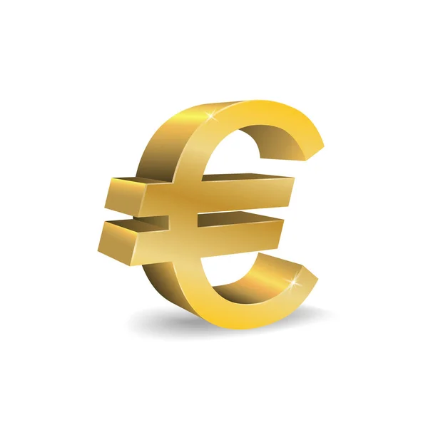 Euro Sinal Moeda Vetor Estilo Cor Ouro Ícone Para Design — Vetor de Stock