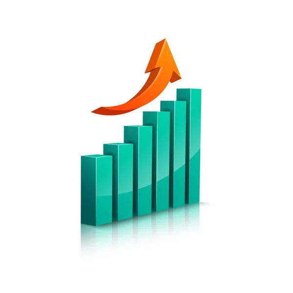 生长图蓝色 箭头向上 矢量孤立的说明 利润增长的象征 免版税图库矢量图片