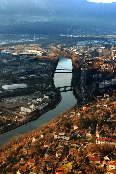 Grenoble Frankrijk bovenaanzicht — Stockfoto