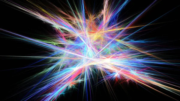 Rayos multicolores del caos. Espectro de luz . — Foto de Stock