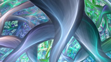 Soyut eğrileri. Egzotik bitki sapları.