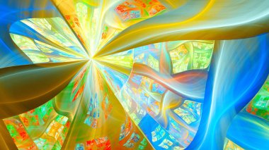 Soyut eğrileri. Egzotik bitki sapları.