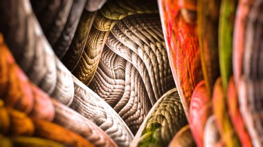 Karanlık mağaranın girişini.